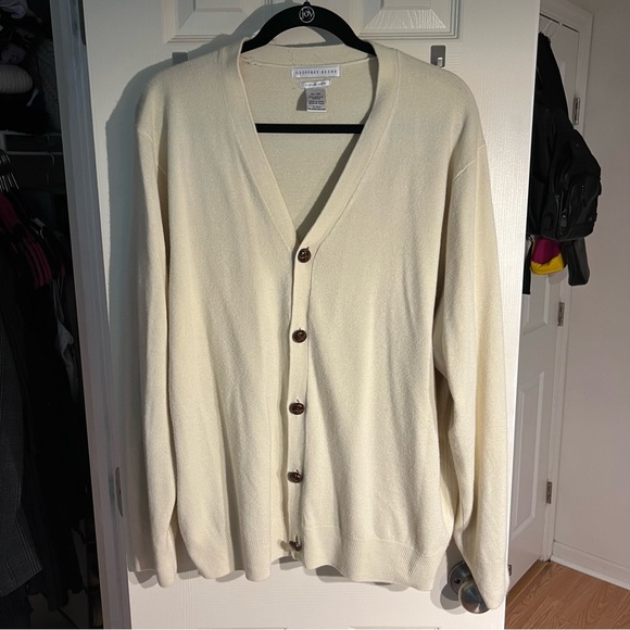 Geoffrey Beene Sweaters Geoffrey Beene Mens Cream Super Soft